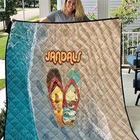 Kiwi Jandal Beach Life Quilt New Zealand Flip Flops Ocean Wave Surf Style