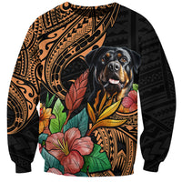Polynesian Rottweiler Sweatshirt Polynesian Pattern And Rottweiler TS04 Unisex Black - Polynesian Pride