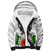 Polynesian Shih Tzu Sherpa Hoodie Polynesian Pattern And Shih Tzu TS04 Unisex White - Polynesian Pride