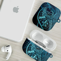 Chuuk Deep Into Truk Lagoon AirPods Case Polynesian Tribal Pattern Wreck Diving Teal Ship Art