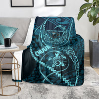 Chuuk Deep Into Truk Lagoon Blanket Polynesian Tribal Pattern Wreck Diving Teal Ship Art