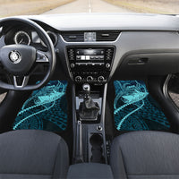 Chuuk Deep Into Truk Lagoon Car Mats Polynesian Tribal Pattern Wreck Diving Teal Ship Art