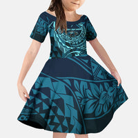 Chuuk Deep Into Truk Lagoon Family Matching Mermaid Dress and Hawaiian Shirt Polynesian Tribal Pattern Wreck Diving Teal Ship Art