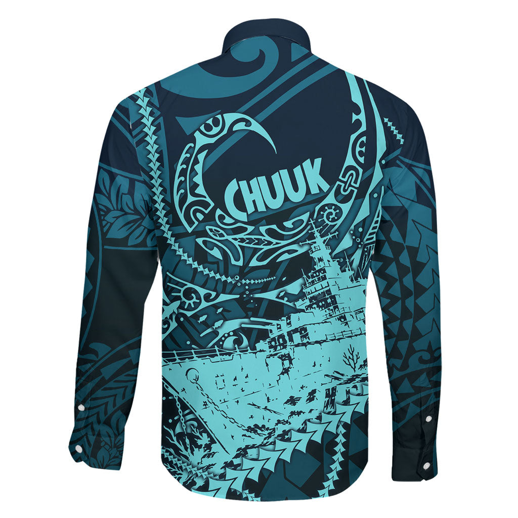 Chuuk Deep Into Truk Lagoon Family Matching Tank Maxi Dress and Hawaiian Shirt Polynesian Tribal Pattern Wreck Diving Teal Ship Art