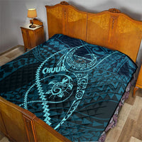 Chuuk Deep Into Truk Lagoon Quilt Polynesian Tribal Pattern Wreck Diving Teal Ship Art