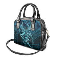 Chuuk Deep Into Truk Lagoon Shoulder Handbag Polynesian Tribal Pattern Wreck Diving Teal Ship Art