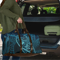 Chuuk Deep Into Truk Lagoon Travel Bag Polynesian Tribal Pattern Wreck Diving Teal Ship Art