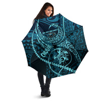 Chuuk Deep Into Truk Lagoon Umbrella Polynesian Tribal Pattern Wreck Diving Teal Ship Art