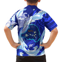 Chuuk Micronesian Roots Family Matching Mermaid Dress and Hawaiian Shirt Polynesian Tribal Pattern Hibiscus Flower And Stingray Art