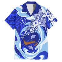 Chuuk Micronesian Roots Family Matching Mermaid Dress and Hawaiian Shirt Polynesian Tribal Pattern Hibiscus Flower And Stingray Art