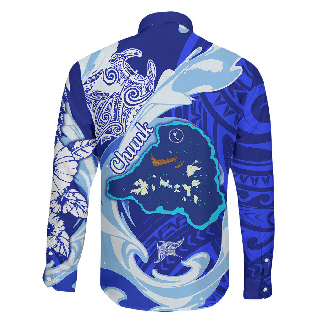 Chuuk Micronesian Roots Family Matching Off Shoulder Short Dress and Hawaiian Shirt Polynesian Tribal Pattern Hibiscus Flower And Stingray Art