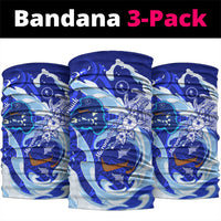 Chuuk Micronesian Roots Neck Gaiter Polynesian Tribal Pattern Hibiscus Flower And Stingray Art
