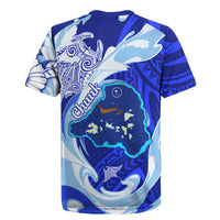 Chuuk Micronesian Roots Rugby Jersey Polynesian Tribal Pattern Hibiscus Flower And Stingray Art