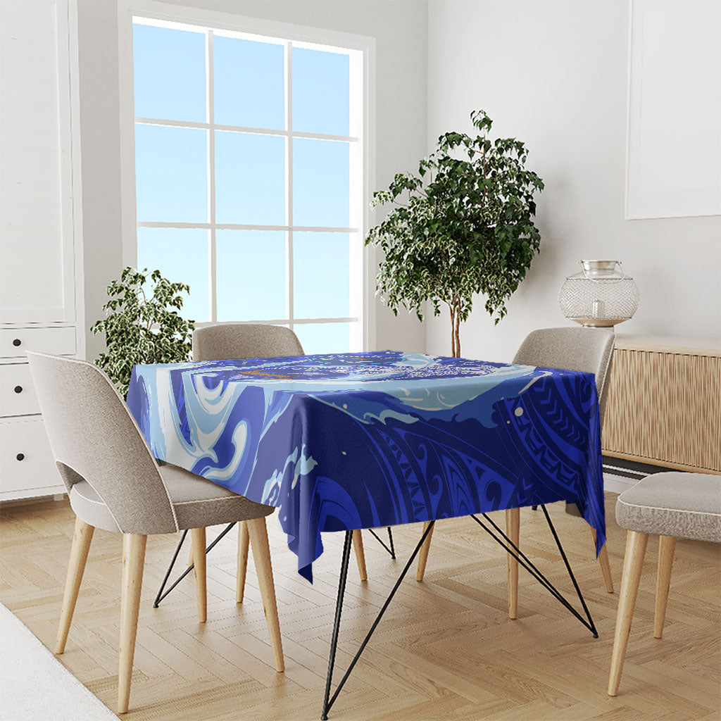 Chuuk Micronesian Roots Tablecloth Polynesian Tribal Pattern Hibiscus Flower And Stingray Art