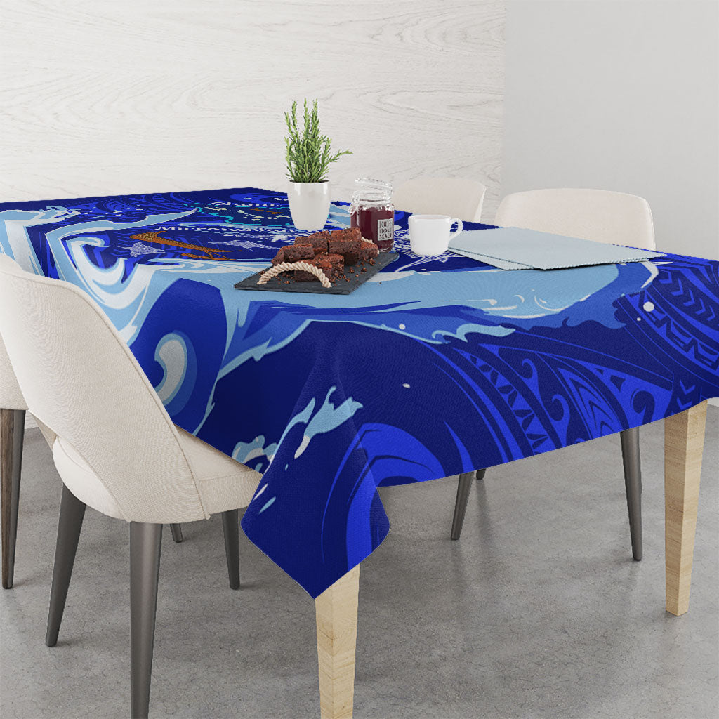 Chuuk Micronesian Roots Tablecloth Polynesian Tribal Pattern Hibiscus Flower And Stingray Art