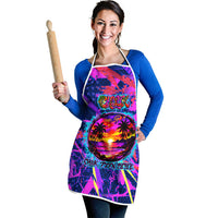 Chuuk Tropical Sunset Coordinates Apron Neon Graffiti Polynesian Tribal