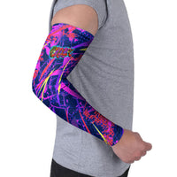 Chuuk Tropical Sunset Coordinates Arm Sleeves Neon Graffiti Polynesian Tribal