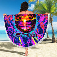 Chuuk Tropical Sunset Coordinates Beach Blanket Neon Graffiti Polynesian Tribal