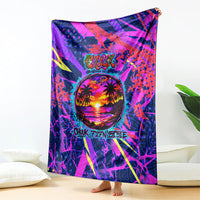 Chuuk Tropical Sunset Coordinates Blanket Neon Graffiti Polynesian Tribal