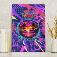 Chuuk Tropical Sunset Coordinates Canvas Wall Art Neon Graffiti Polynesian Tribal