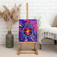 Chuuk Tropical Sunset Coordinates Canvas Wall Art Neon Graffiti Polynesian Tribal