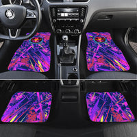 Chuuk Tropical Sunset Coordinates Car Mats Neon Graffiti Polynesian Tribal