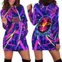 Chuuk Tropical Sunset Coordinates Hoodie Dress Neon Graffiti Polynesian Tribal