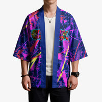 Chuuk Tropical Sunset Coordinates Kimono Neon Graffiti Polynesian Tribal