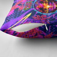 Chuuk Tropical Sunset Coordinates Pillow Cover Neon Graffiti Polynesian Tribal