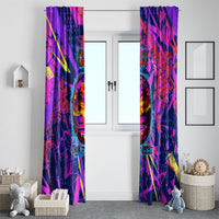 Chuuk Tropical Sunset Coordinates Window Curtain Neon Graffiti Polynesian Tribal