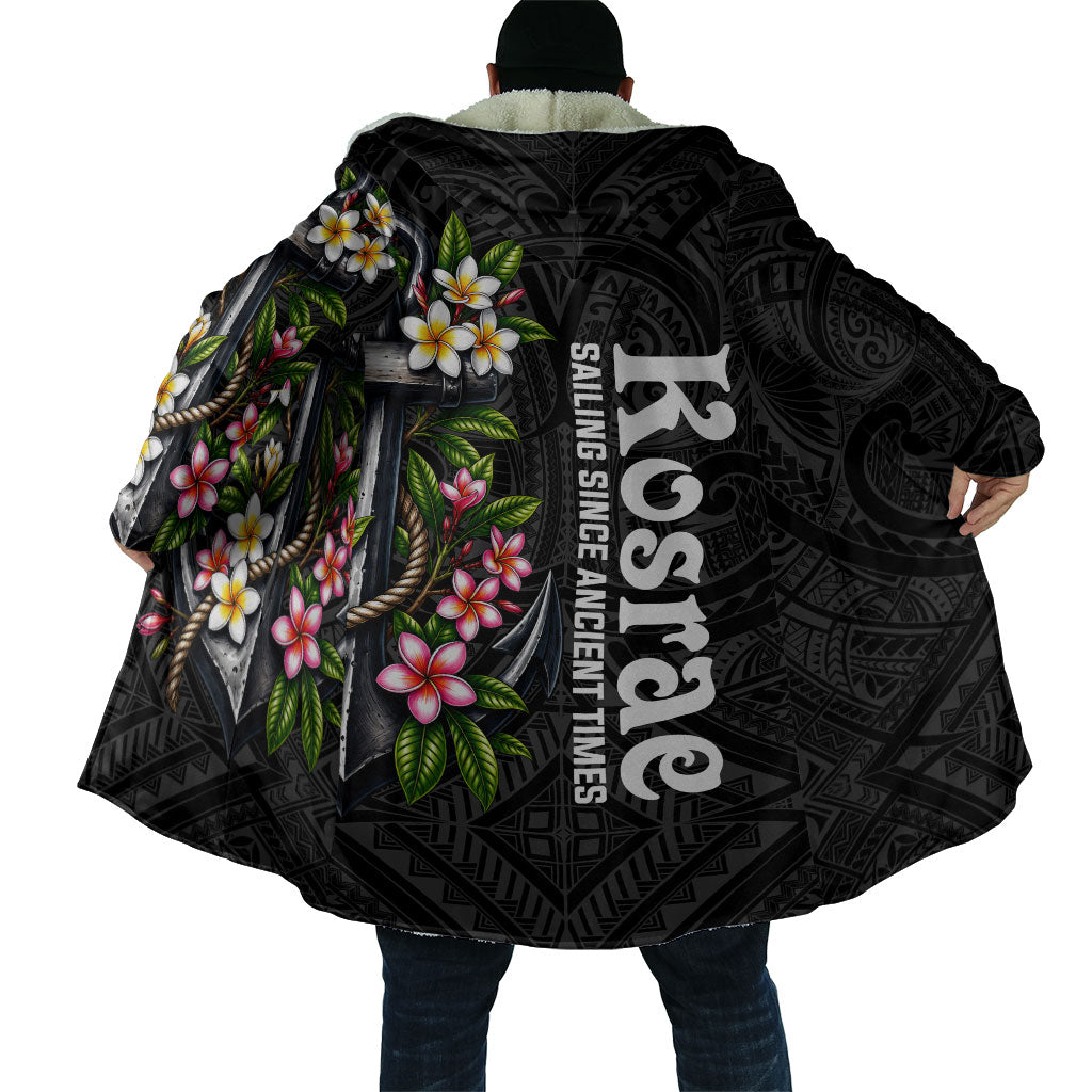 Kosrae Nautical Heritage Cloak Polynesian Tribal Anchor With Plumeria Tropical Art