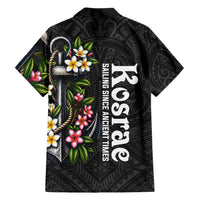 Kosrae Nautical Heritage Family Matching Summer Maxi Dress and Hawaiian Shirt Polynesian Tribal Anchor With Plumeria Tropical Art