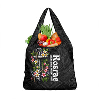 Kosrae Nautical Heritage Grocery Bag Polynesian Tribal Anchor With Plumeria Tropical Art