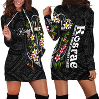 Kosrae Nautical Heritage Hoodie Dress Polynesian Tribal Anchor With Plumeria Tropical Art
