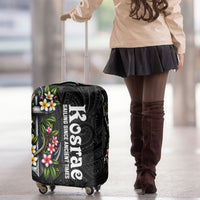 Kosrae Nautical Heritage Luggage Cover Polynesian Tribal Anchor With Plumeria Tropical Art
