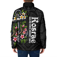 Kosrae Nautical Heritage Padded Jacket Polynesian Tribal Anchor With Plumeria Tropical Art