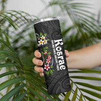 Kosrae Nautical Heritage Skinny Tumbler Polynesian Tribal Anchor With Plumeria Tropical Art