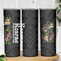 Kosrae Nautical Heritage Skinny Tumbler Polynesian Tribal Anchor With Plumeria Tropical Art