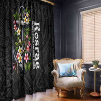 Kosrae Nautical Heritage Window Curtain Polynesian Tribal Anchor With Plumeria Tropical Art