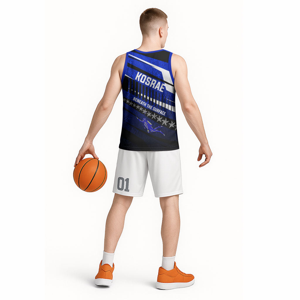 Kosrae Deep Sea Scuba Diving Basketball Jersey Blue Hole Beneath The Surface Coral Reef Graphic Art