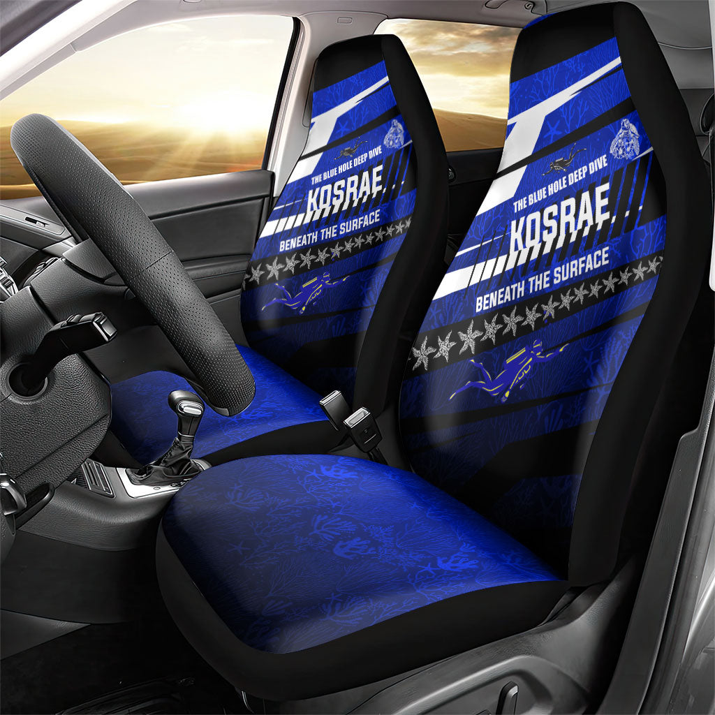 Kosrae Deep Sea Scuba Diving Car Seat Cover Blue Hole Beneath The Surface Coral Reef Graphic Art