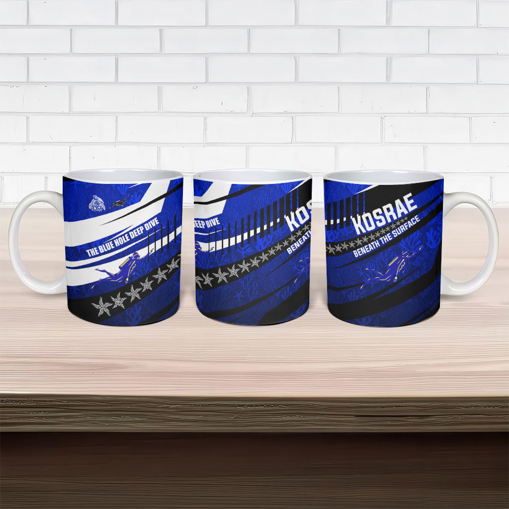 Kosrae Deep Sea Scuba Diving Ceramic Mug Blue Hole Beneath The Surface Coral Reef Graphic Art