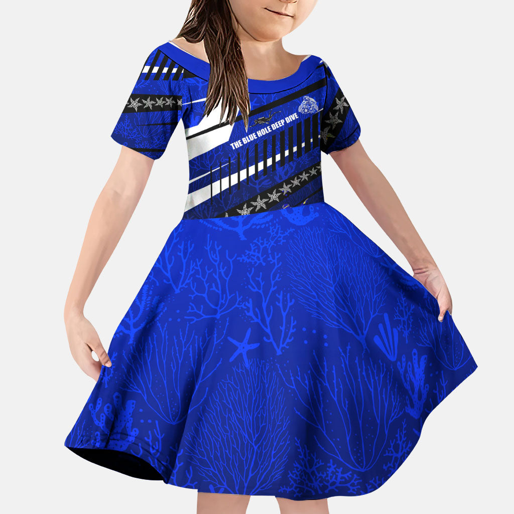 Kosrae Deep Sea Scuba Diving Family Matching Mermaid Dress and Hawaiian Shirt Blue Hole Beneath The Surface Coral Reef Graphic Art