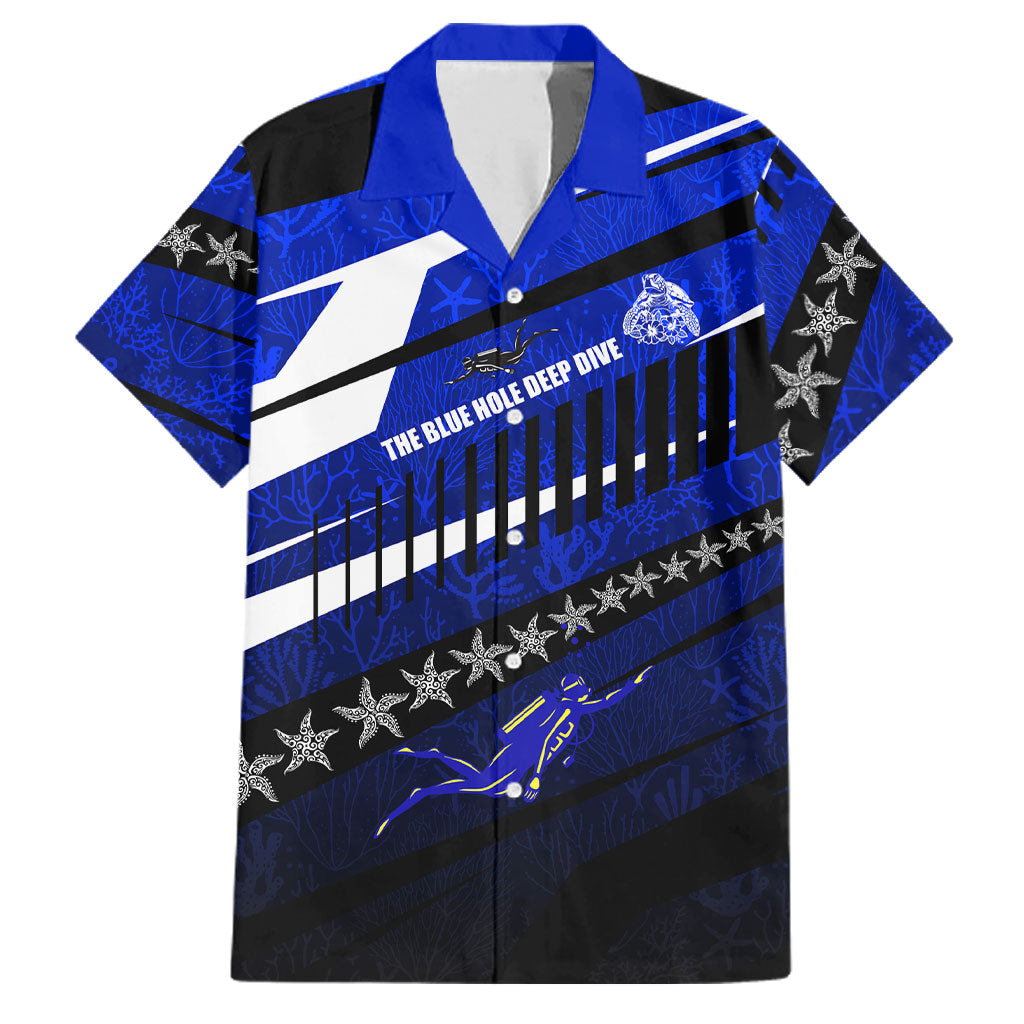 Kosrae Deep Sea Scuba Diving Family Matching Mermaid Dress and Hawaiian Shirt Blue Hole Beneath The Surface Coral Reef Graphic Art