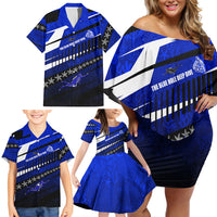Kosrae Deep Sea Scuba Diving Family Matching Off Shoulder Short Dress and Hawaiian Shirt Blue Hole Beneath The Surface Coral Reef Graphic Art