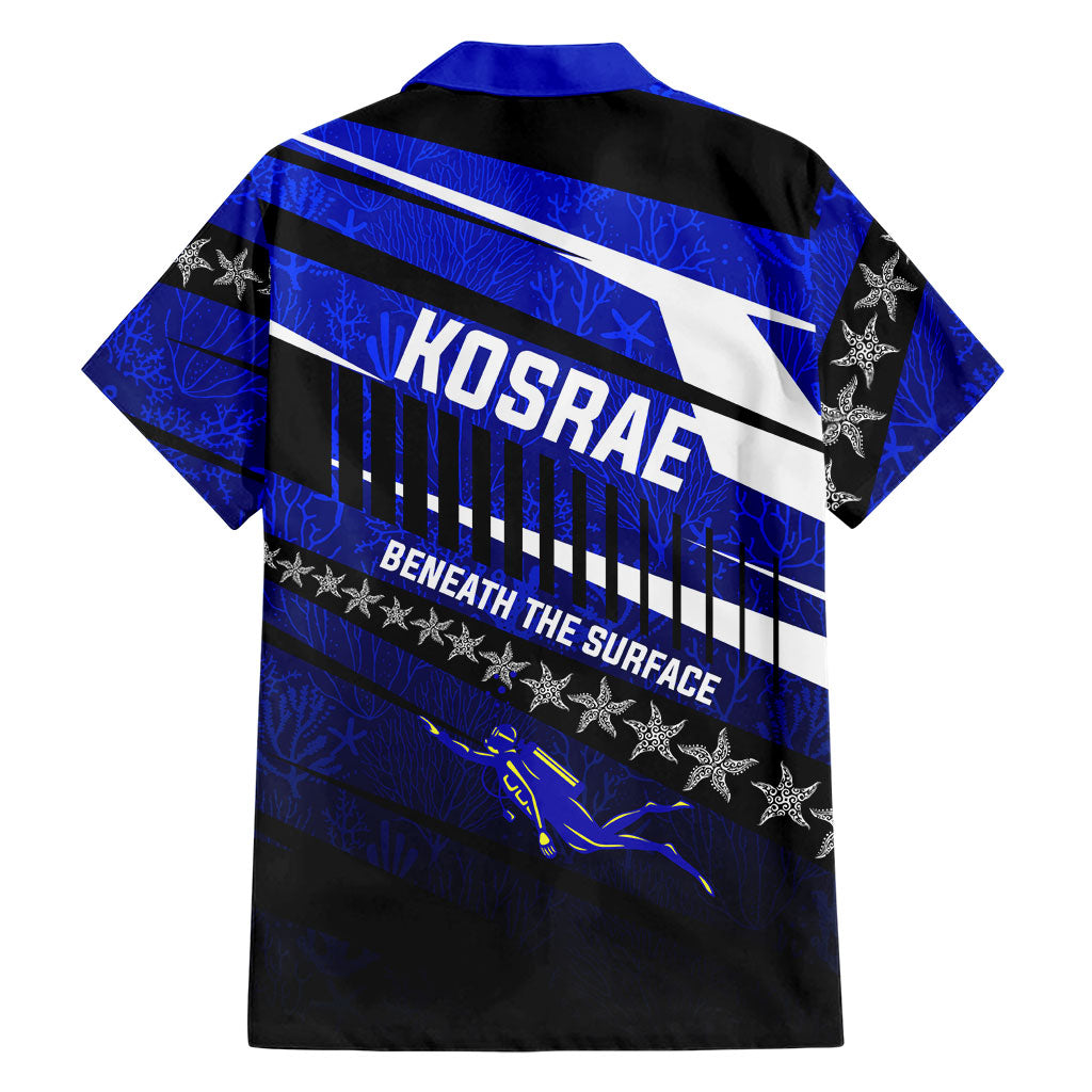 Kosrae Deep Sea Scuba Diving Family Matching Short Sleeve Bodycon Dress and Hawaiian Shirt Blue Hole Beneath The Surface Coral Reef Graphic Art