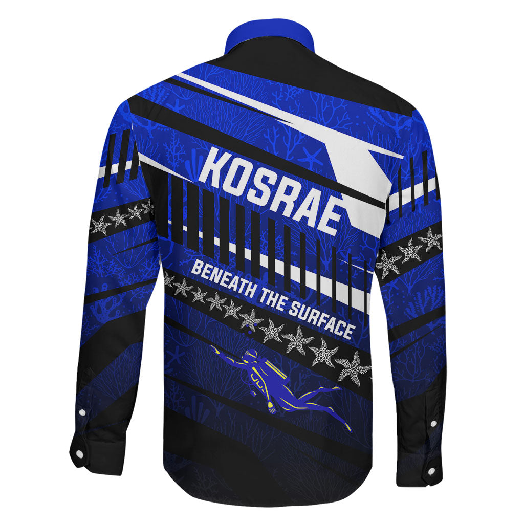 Kosrae Deep Sea Scuba Diving Family Matching Short Sleeve Bodycon Dress and Hawaiian Shirt Blue Hole Beneath The Surface Coral Reef Graphic Art