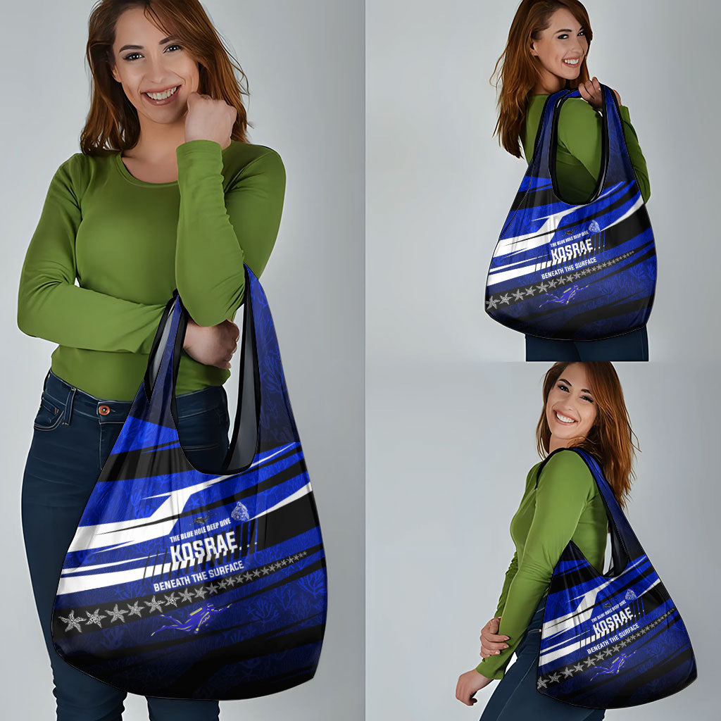 Kosrae Deep Sea Scuba Diving Grocery Bag Blue Hole Beneath The Surface Coral Reef Graphic Art