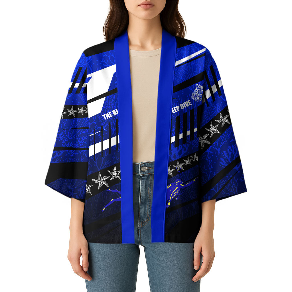 Kosrae Deep Sea Scuba Diving Kimono Blue Hole Beneath The Surface Coral Reef Graphic Art