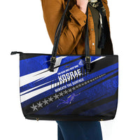 Kosrae Deep Sea Scuba Diving Leather Tote Bag Blue Hole Beneath The Surface Coral Reef Graphic Art